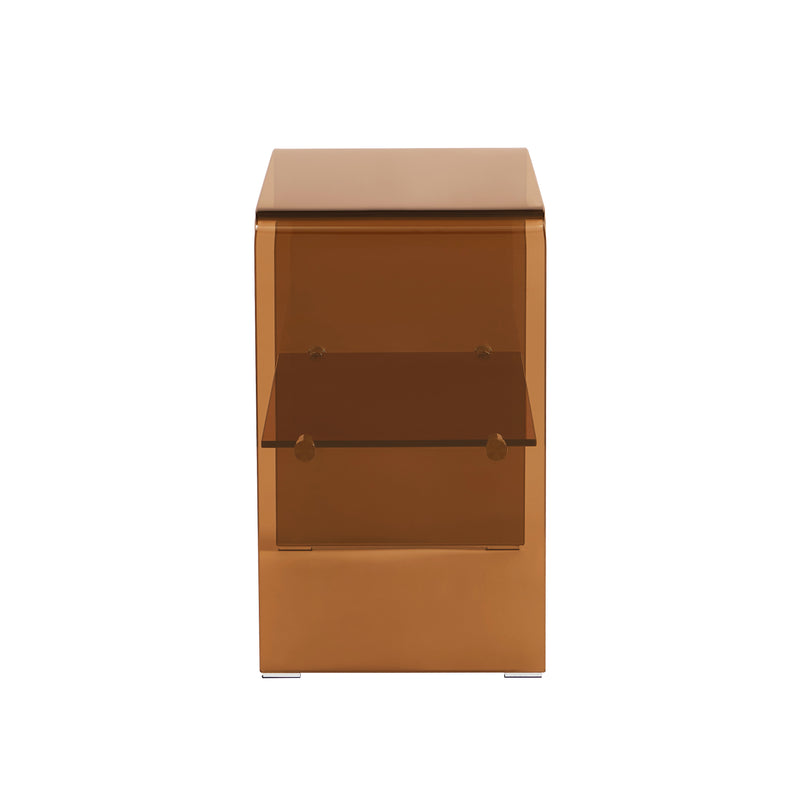 Table De Chevet Ginza - Verre Trempé Ambré