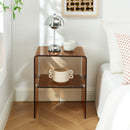 Table De Chevet Ginza - Verre Trempé Ambré