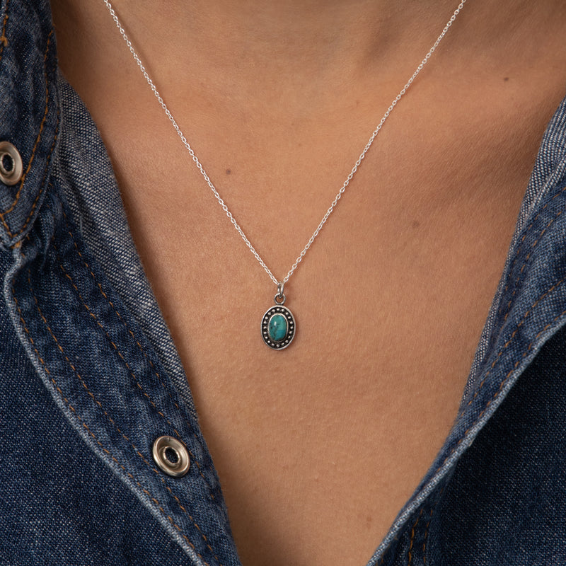 Collierhuaya Turquoise 0,11Ct Et Argent Massif