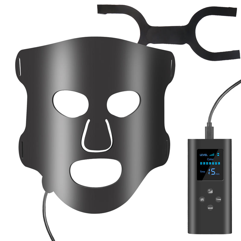 Masque Led Visage Luminotherapie 7 Couleurs - Noir - Mixte