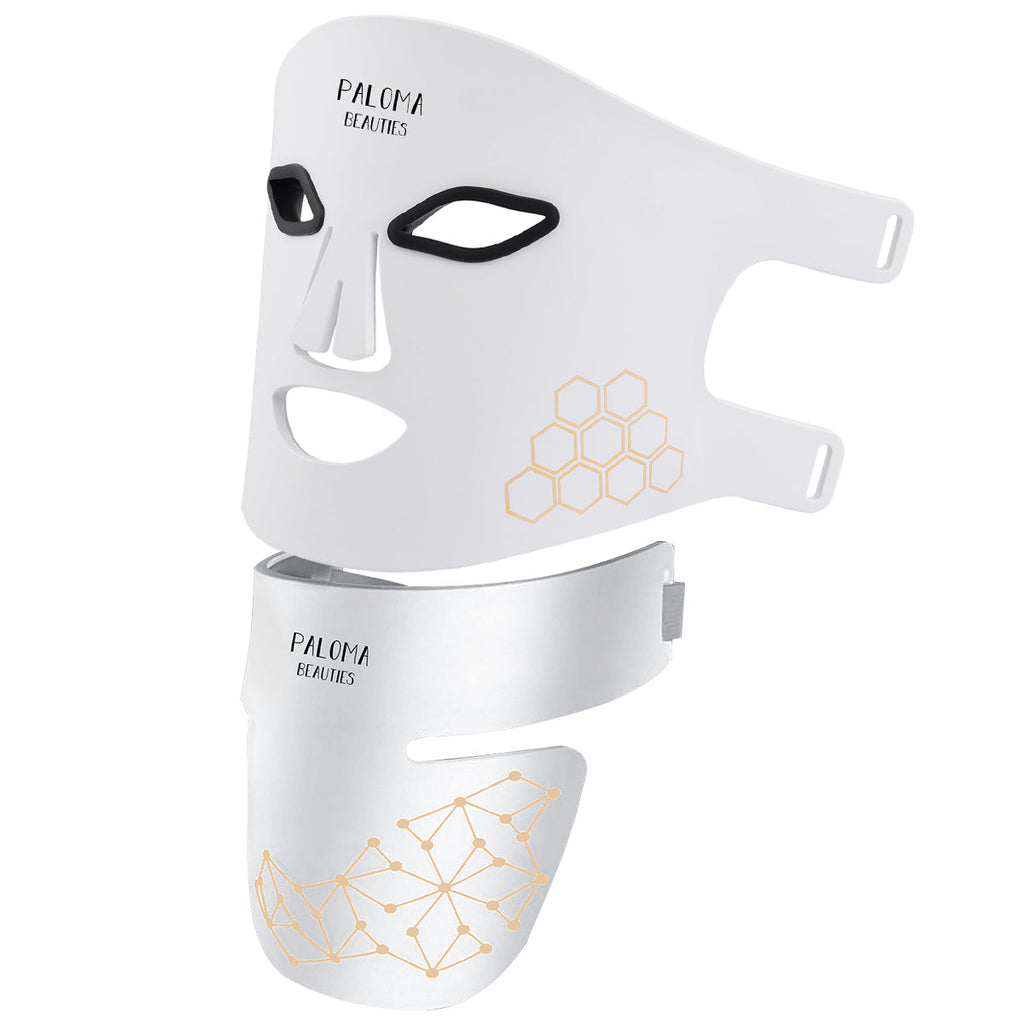 Máscara de luminoterapia LED para rostro y cuello.