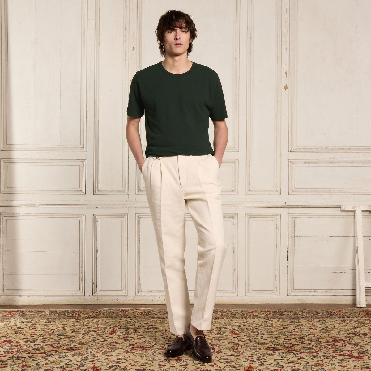 Tee-Shirt En Coton Et Lin Vert