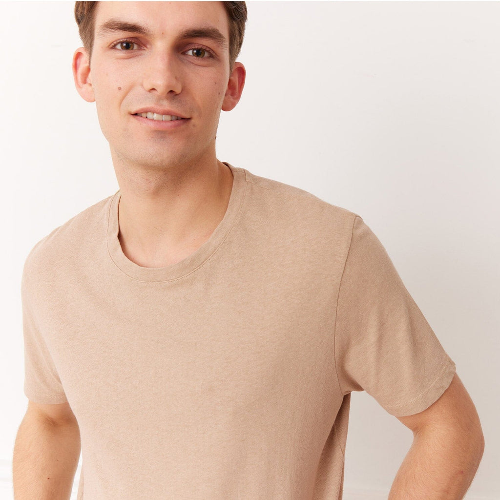 Tee-Shirt En Coton Et Lin Beige