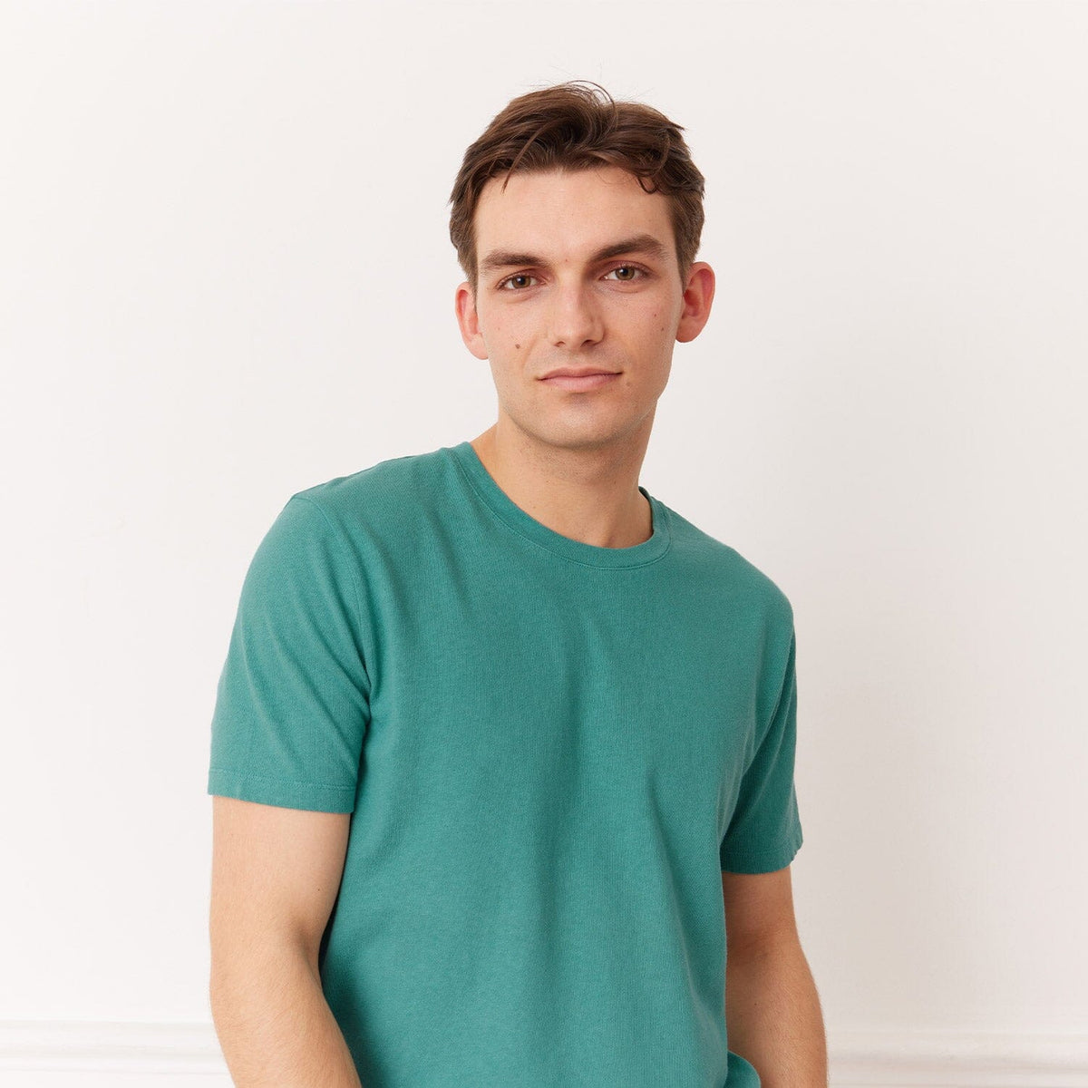 Tee-Shirt En Coton Et Lin Émeraude