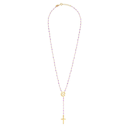 Collier Teresa Pendentif Croix Amethyste