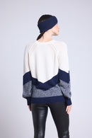 Pull Colorblock Teresa - Bleu Marine Et Blanc - Femme