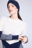 Pull Colorblock Teresa - Bleu Marine Et Blanc - Femme