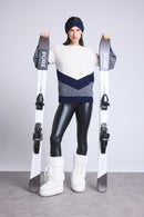 Pull Colorblock Teresa - Bleu Marine Et Blanc - Femme