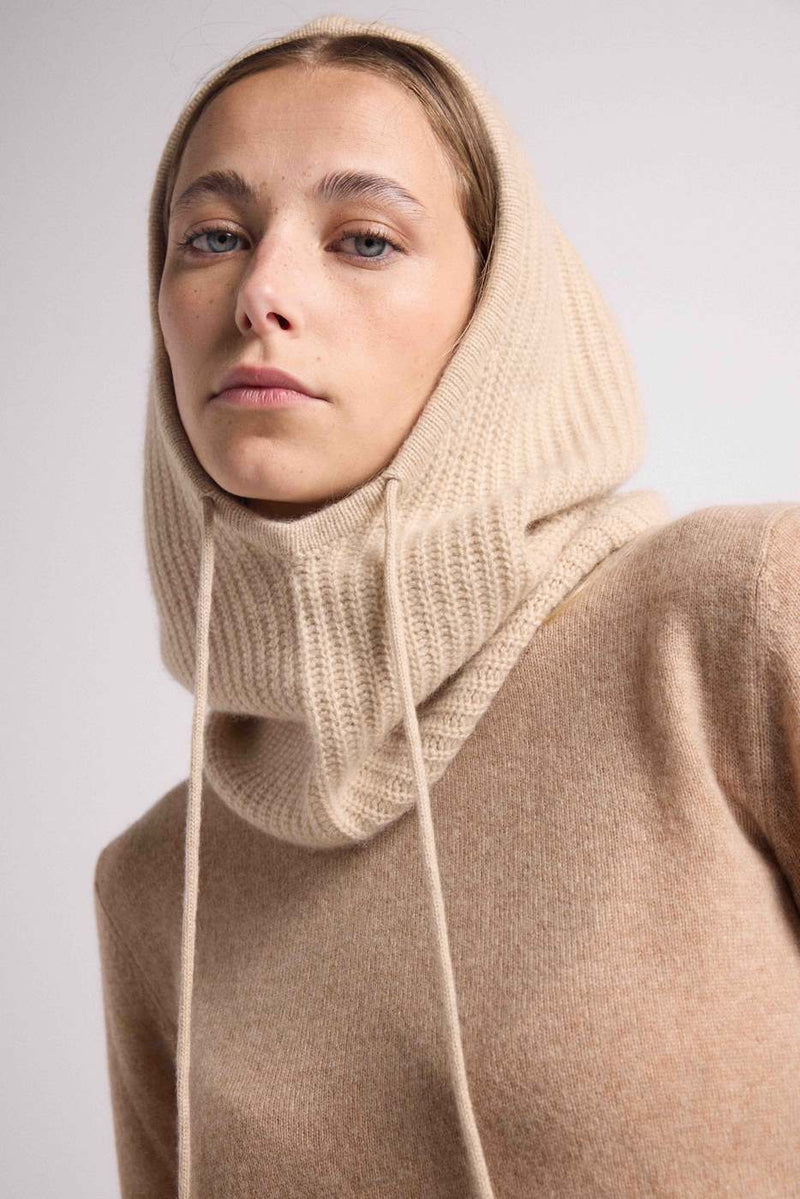 Tessa Balaclava - Cream - 100% Oeko-Tex Cashmere - Mixed