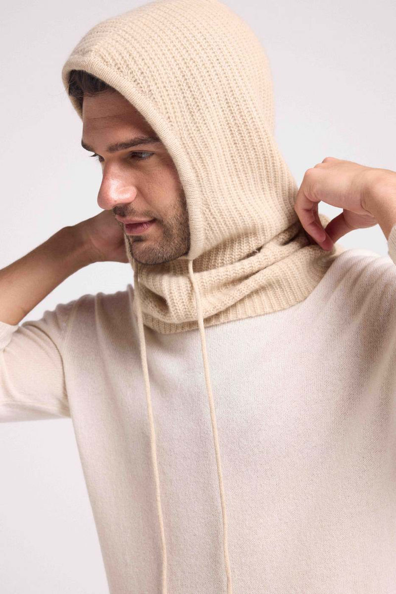 Tessa Balaclava - Cream - 100% Oeko-Tex Cashmere - Mixed