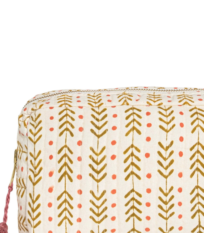 Thea Quilted Pencil Case - Olive