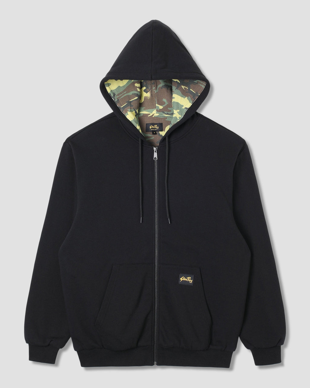 Thermal Lined Zip Hood - Washed Black