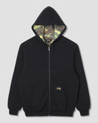 Thermal Lined Zip Hood - Washed Black