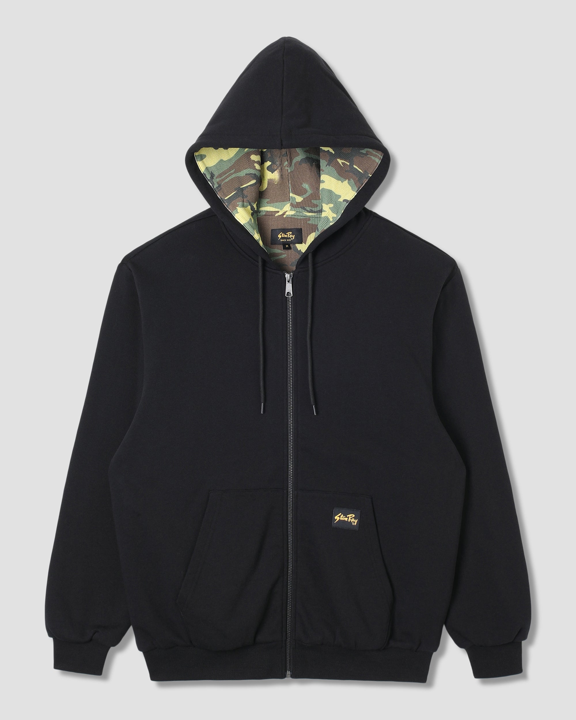 Thermal Lined Zip Hood - Washed Black
