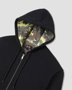 Thermal Lined Zip Hood - Washed Black