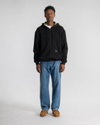 Thermal Lined Zip Hood - Washed Black
