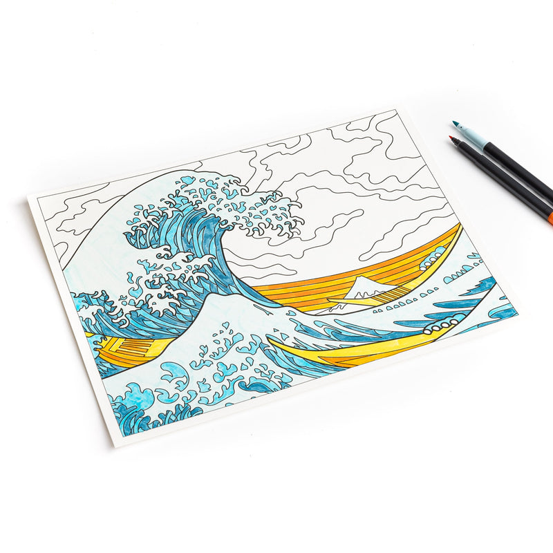 Hokusai - Livre De Coloriage