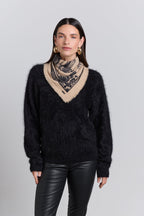 Pañuelo Bandana Tiger En Cachemira - Ecoland Beige & Negro - Mixto