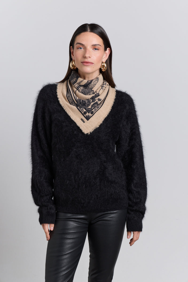 Echarpe Bandana Tiger - Ecoland Beige & Noir - Mixte