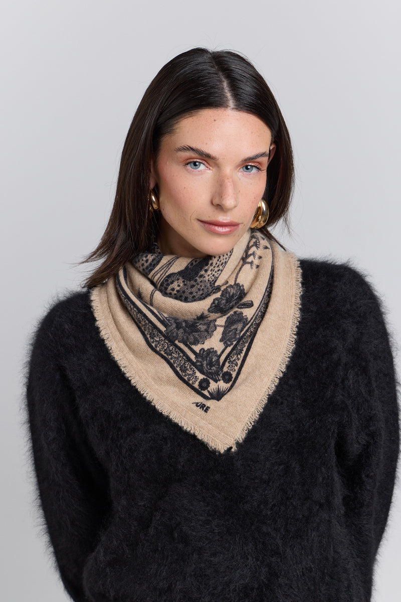 Echarpe Bandana Tiger - Ecoland Beige & Noir - Mixte