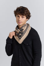 Pañuelo Bandana Tiger En Cachemira - Ecoland Beige & Negro - Mixto