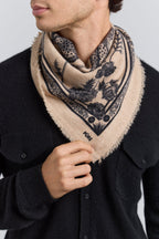 Pañuelo Bandana Tiger En Cachemira - Ecoland Beige & Negro - Mixto