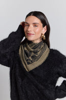 Tiger Cashmere Bandana Scarf - Ledburry Khaki & Black - Mixed