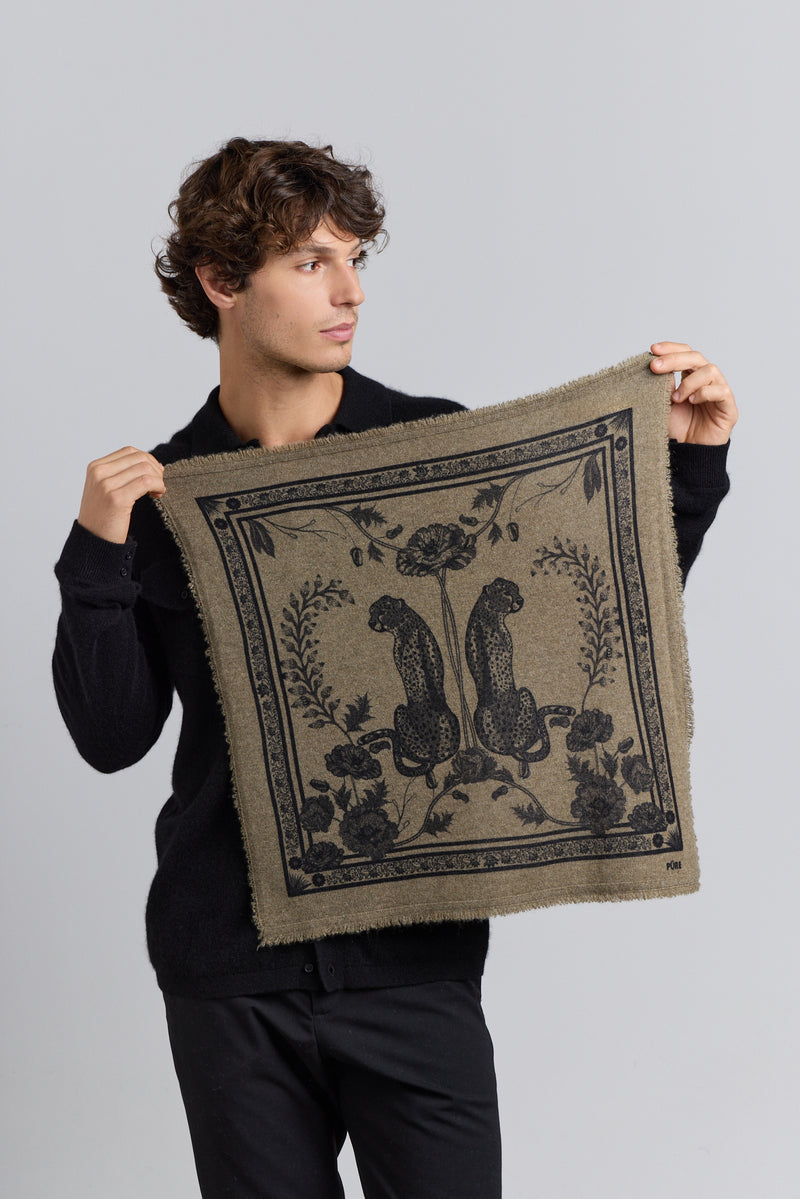 Echarpe Bandana Tiger - Ledburry Khaki & Noir - Mixte