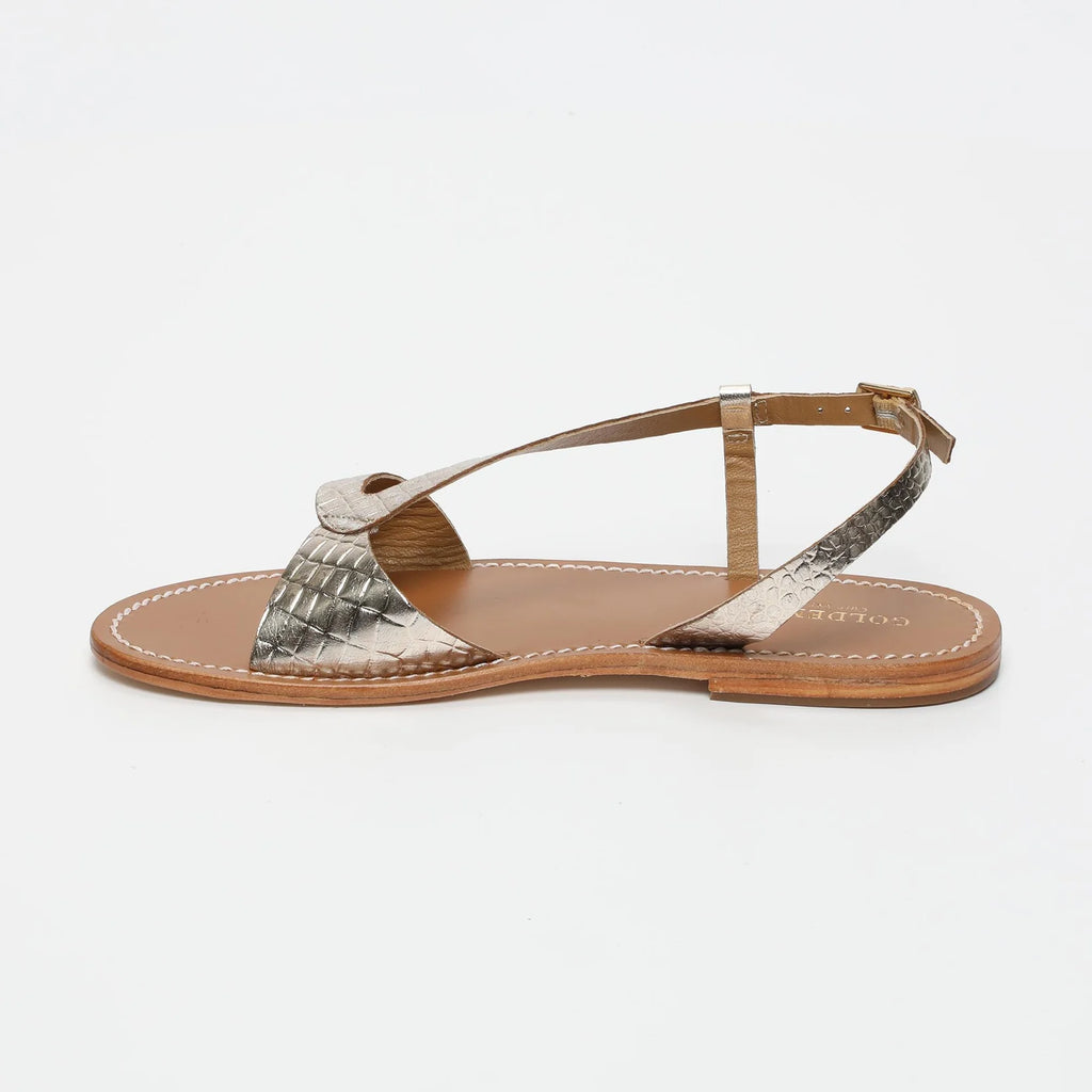 Sandalias Timo - Light Croco Gold