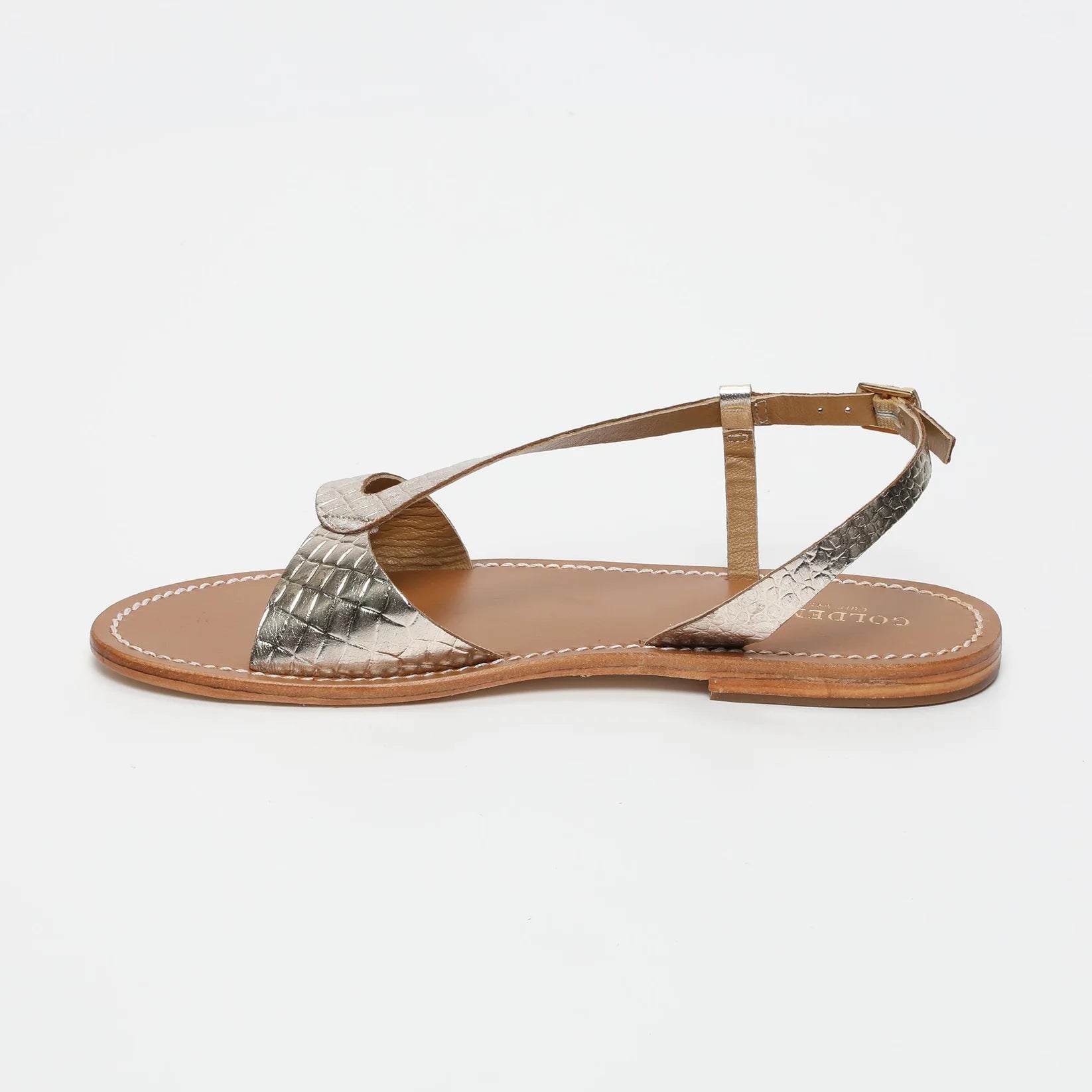 Sandalias Timo - Light Croco Gold