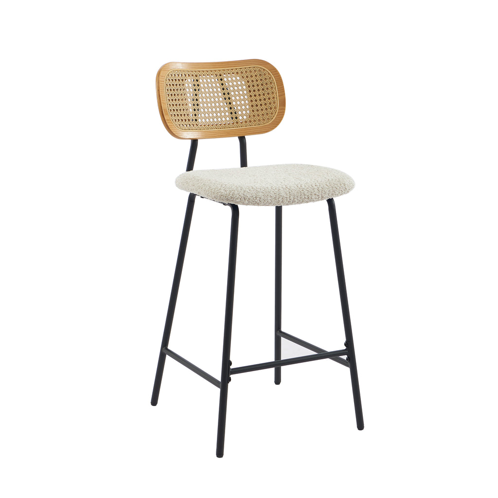 Tina - Set of 2 Stools - Rattan Cane Webbing