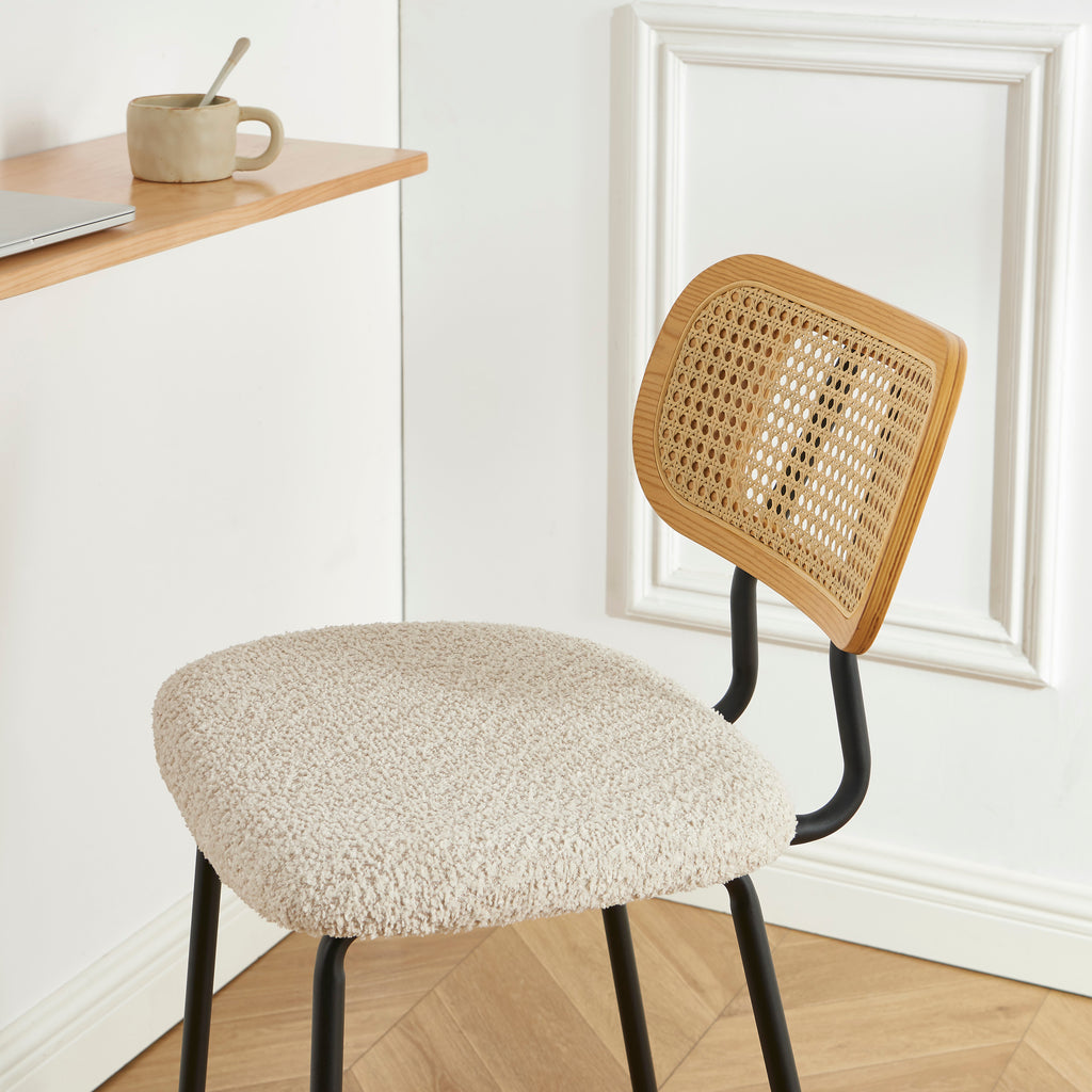 Tina - Set of 2 Stools - Rattan Cane Webbing