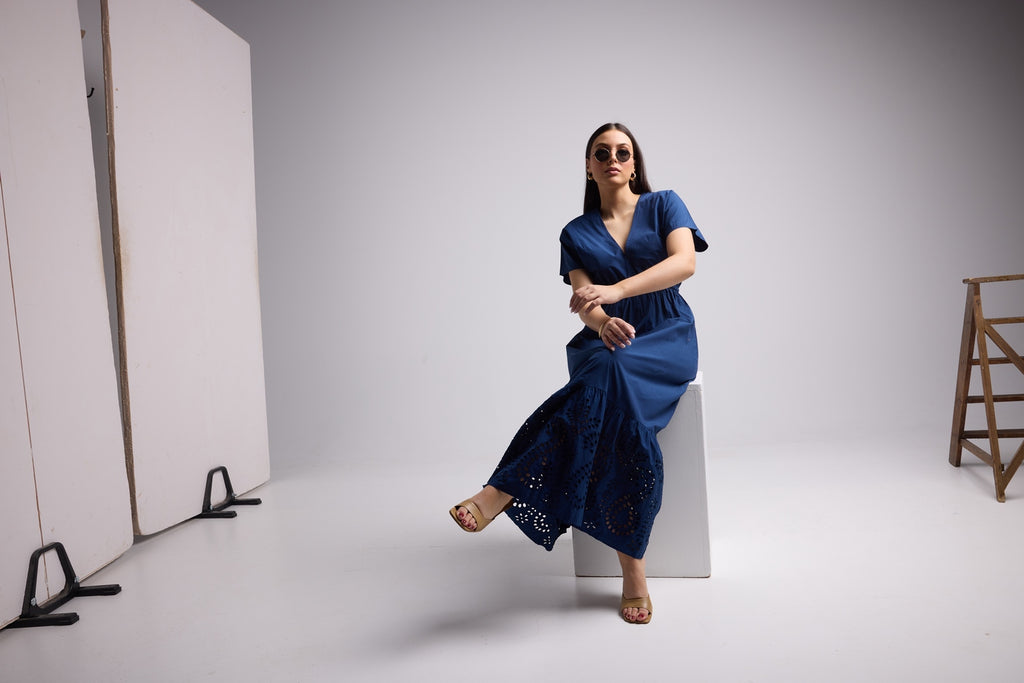 Robe Longue - Tina - Marine