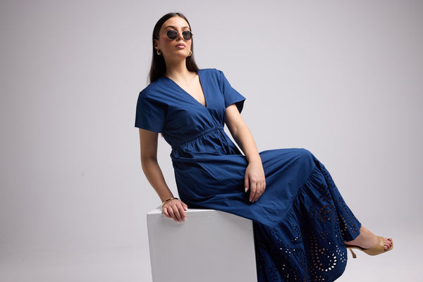 Vestido Largo - Tina - Azul Marino
