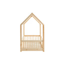 Cabin Bed with Guardrails - Slatted Base Included - Tiny - Solid Pine