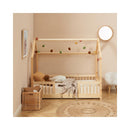 Cabin Bed with Guardrails - Slatted Base Included - Tiny - Solid Pine