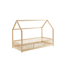 Cabin Bed with Guardrails - Slatted Base Included - Tiny - Solid Pine