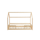 Cabin Bed with Guardrails - Slatted Base Included - Tiny - Solid Pine