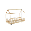 Cabin Bed with Guardrails - Slatted Base Included - Tiny - Solid Pine