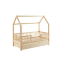 Cama tipo cabina con barreras - Somier incluido + cajón - Pequeña - Pino macizo