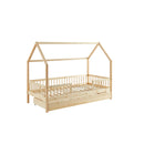 Cama tipo cabina con barreras - Somier incluido + cajón - Pequeña - Pino macizo