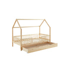 Cama tipo cabina con barreras - Somier incluido + cajón - Pequeña - Pino macizo