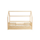 Cama tipo cabina con barreras - Somier incluido + cajón - Pequeña - Pino macizo