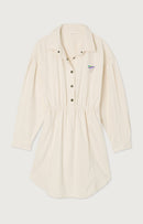 American Vintage - Long Sleeve Midi Shirt Dress - Ecru - Women