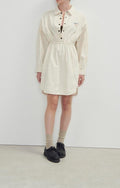 American Vintage - Vestido Camisero Midi Mangas Largas - Ecru - Mujer