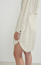 American Vintage - Vestido Camisero Midi Mangas Largas - Ecru - Mujer