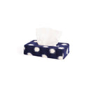 Caja de Pañuelos - Velo De Ternura - Ikat Midnight Blue Ivory Dots