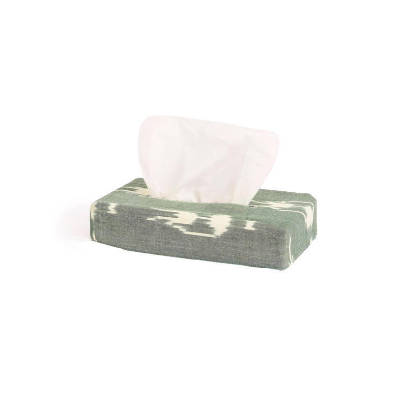 Caja de Pañuelos - Velo De Ternura - Ikat Verde Esmeralda
