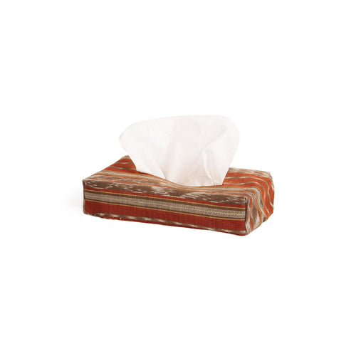 Tissue Box - Veil Of Tenderness - Ikat Terracotta Khaki