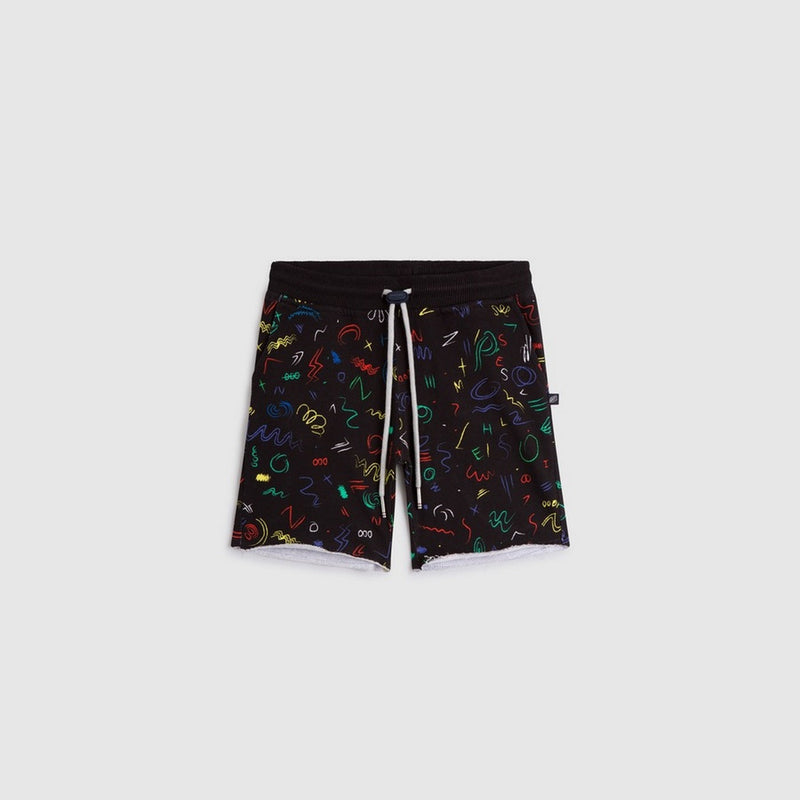 Tkid Cutoff Print Shorts - Black